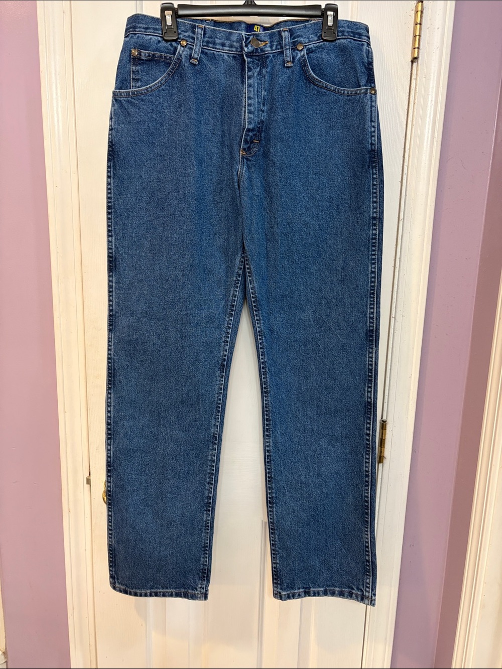 Wrangler Straight-Leg Dark Blue Denim Jeans